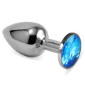 Анальна пробка LoveToy Heavy Metal Anal Plug Rosebud Classic S Blue