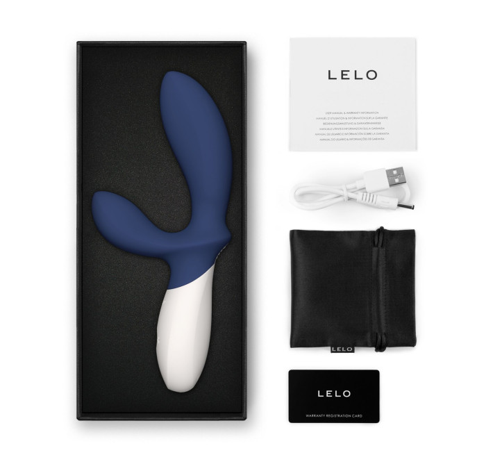 Масажер простати LELO Loki Wave 2 Base Blue, 2 мотори, манливий рух + вібрація