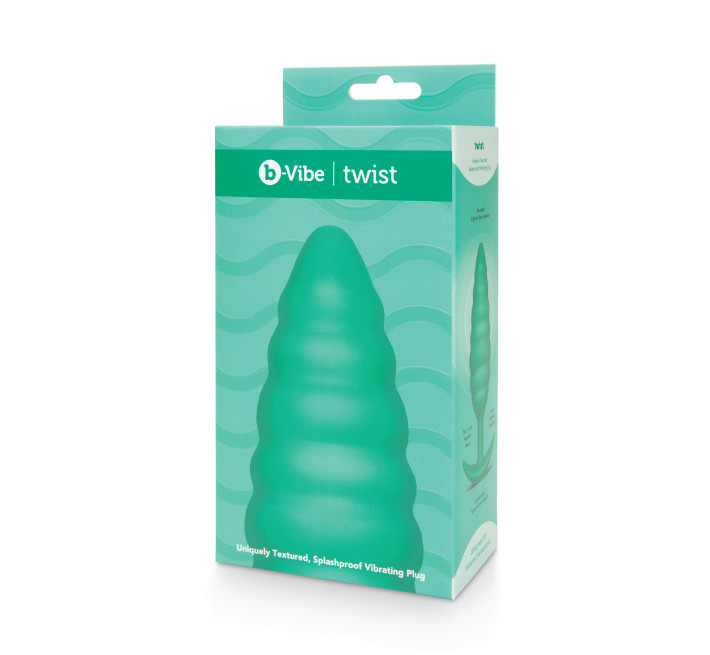 Анальна пробка з вібрацією B-Vibe Texture Twist зелена