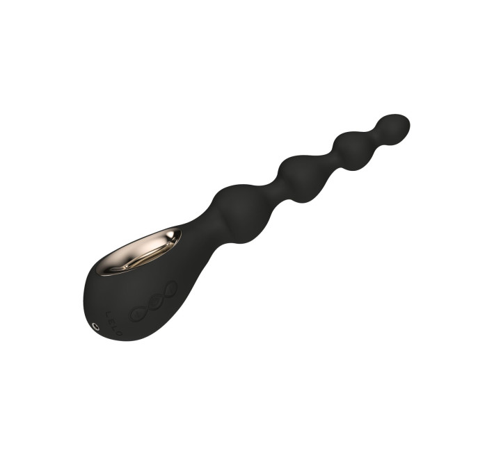 Анальные бусы с вибрацией LELO Soraya Beads Black, разный диаметр бусин, 8 режимов