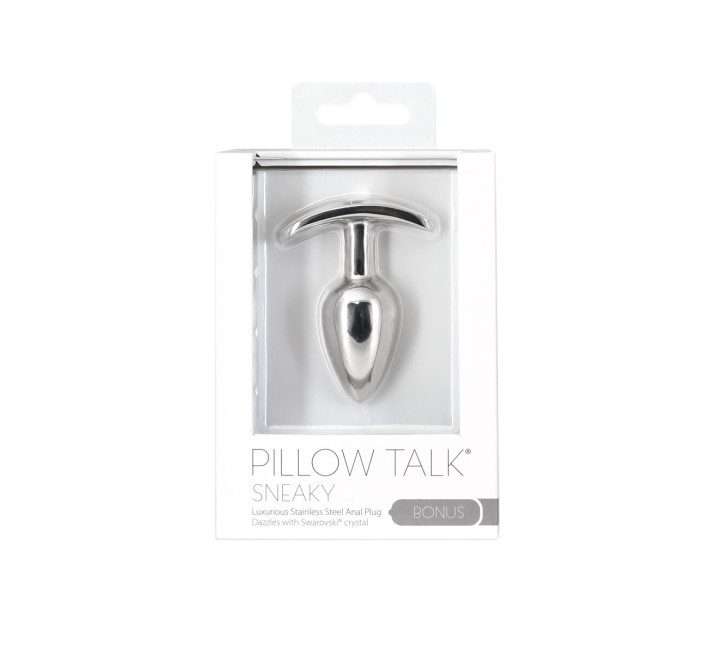 Анальна пробка Pillow Talk Sneaky Luxurious Stainless Steel Anal Plug із кристалом Swarovski