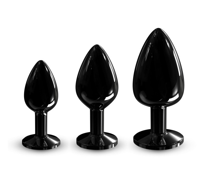 Металева анальна пробка з кристалом Dorcel Diamond Plug Black M