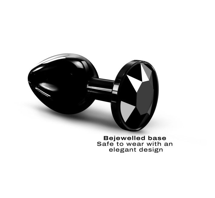 Металева анальна пробка з кристалом Dorcel Diamond Plug Black M