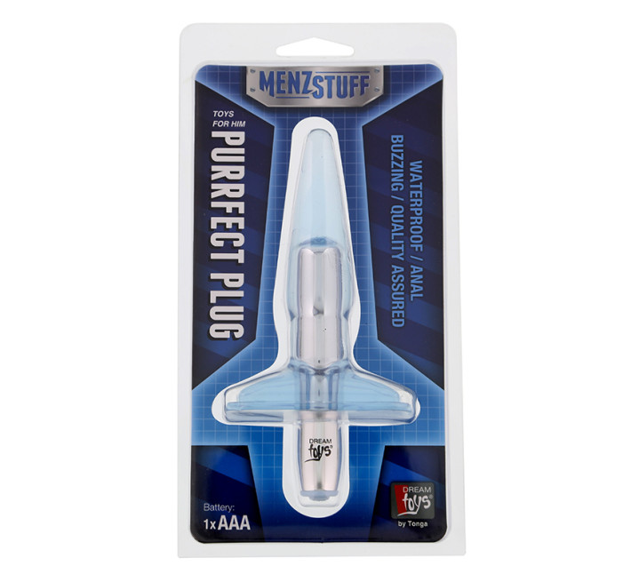 Плаг із вібрацією Dreamtoys Menzstuff Purrfect Plug Блакитний