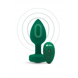 Анальна пробка з вібрацією та пультом B-Vibe Vibrating Jewel Plug, зелена, M/L
