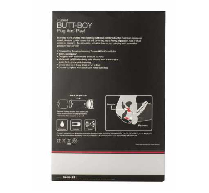 Массажер простаты Rocks Off Butt-Boy Черный