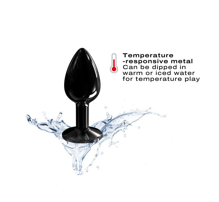 Металева анальна пробка з кристалом Dorcel Diamond Plug Black S