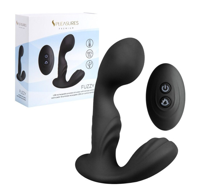 Вібромасажер простати S Pleasures Premium FUZZY, чорний, з рельєфом, 10 режимів вібрації, нагрів
