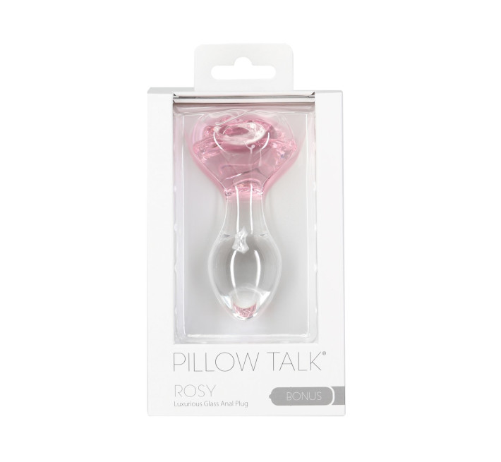 Стеклянная анальная пробка Pillow Talk Rosy Luxurious Glass Anal Plug, ⌀3,3 см, вибропуля в подарок