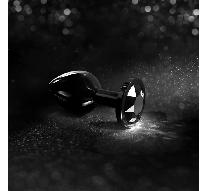 Металева анальна пробка з кристалом Dorcel Diamond Plug Black S