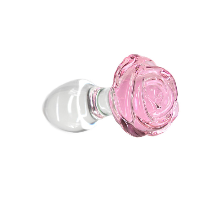 Стеклянная анальная пробка Pillow Talk Rosy Luxurious Glass Anal Plug, ⌀3,3 см, вибропуля в подарок