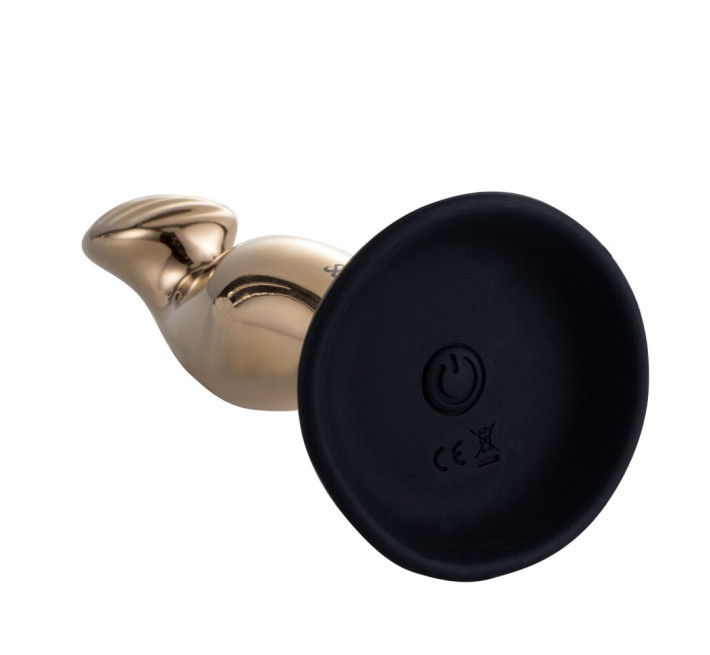 Вибромассажер простаты LOCKINK SEVANDA Eros, золотистый, 10 режимов, пульт ДУ, съемная присоска