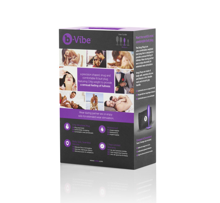 Анальная пробка со смещенным центром тяжести B-Vibe Snug Plug 2 фиолетовая