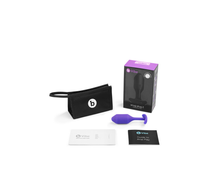 Анальная пробка со смещенным центром тяжести B-Vibe Snug Plug 2 фиолетовая