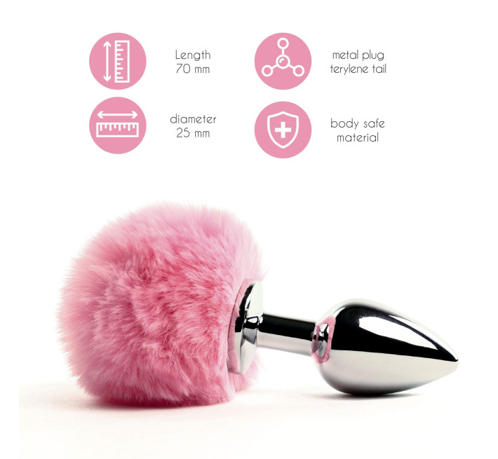 Анальна пробка FeelzToys Bunny Tails Butt Plug Рожева