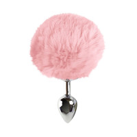 Металлическая анальная пробка М Art of Sex - Metal Butt plug Rabbit Tail, Нежно-розовый Металлическая анальная пробка М Art of Sex - Metal Butt plug Rabbit Tail, Нежно-розовый