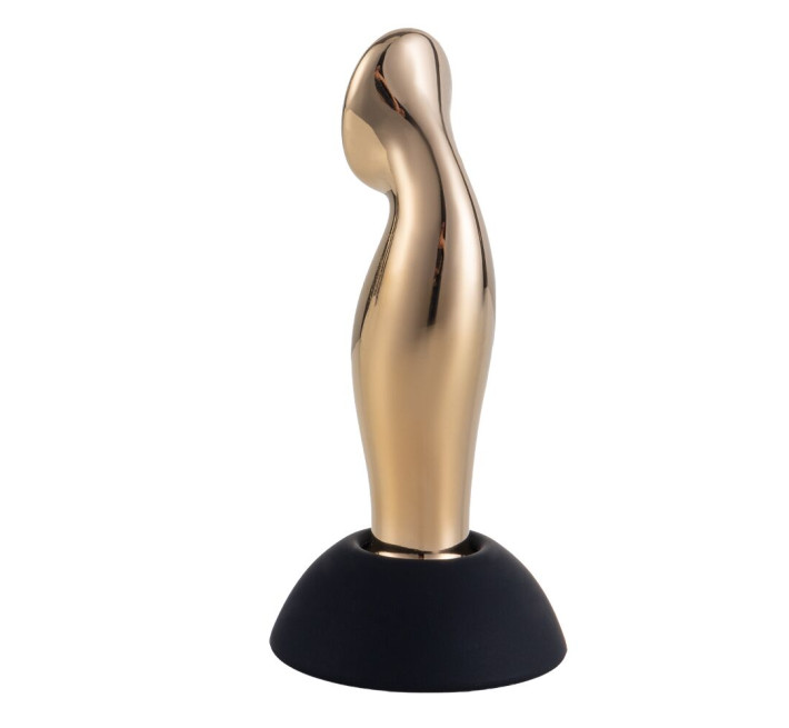 Вибромассажер простаты LOCKINK SEVANDA Eros, золотистый, 10 режимов, пульт ДУ, съемная присоска