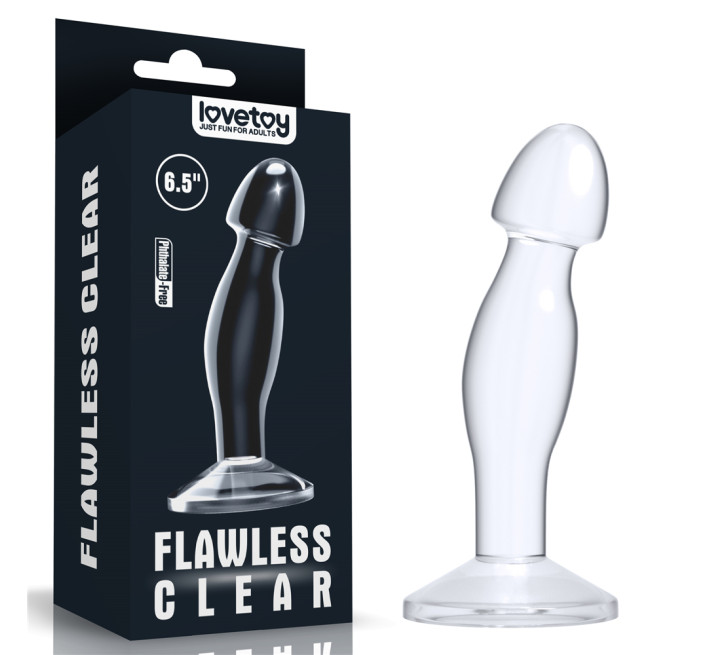 Анальна пробка LoveToy Flawless Clear Prostate Plug 6.5" Clear