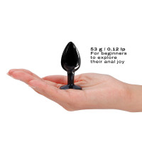 Металева анальна пробка з кристалом Dorcel Diamond Plug Black S Металева анальна пробка з кристалом Dorcel Diamond Plug Black S