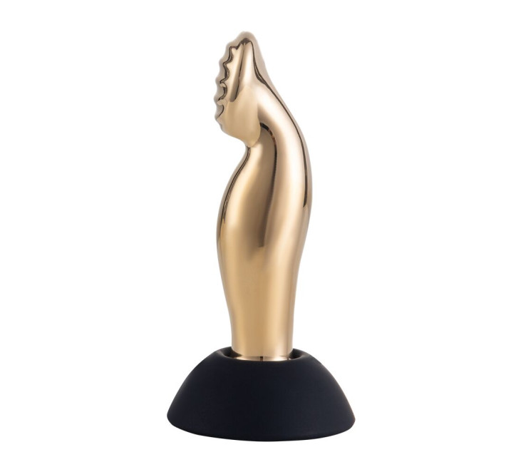 Вибромассажер простаты LOCKINK SEVANDA Eros, золотистый, 10 режимов, пульт ДУ, съемная присоска