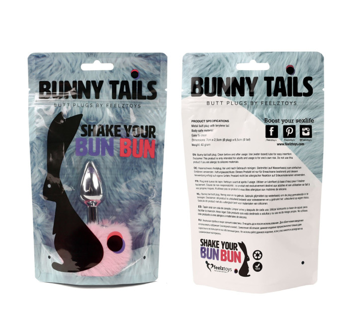 Анальна пробка FeelzToys Bunny Tails Butt Plug Рожева