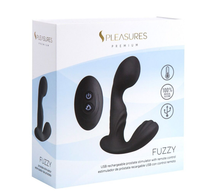 Вібромасажер простати S Pleasures Premium FUZZY, чорний, з рельєфом, 10 режимів вібрації, нагрів