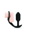 Анальна пробка з ерекційним кільцем B-Vibe Snug & Tug чорна