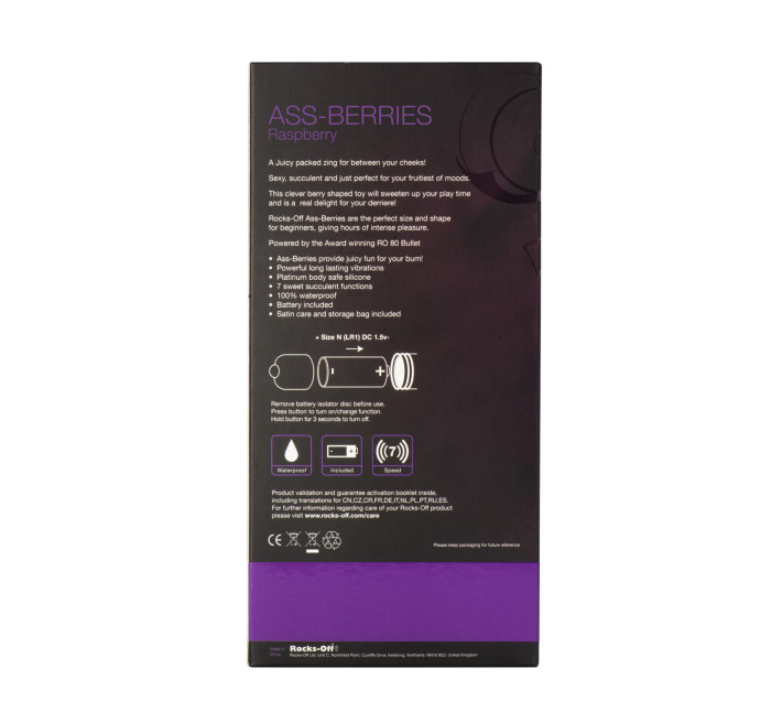 Анальный стимулятор Rocks Off Ass-Berries 7 Raspberry