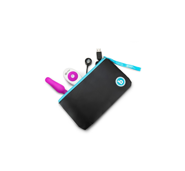 Анальна пробка з вібрацією та пультом B-Vibe Novice Plug, рожева