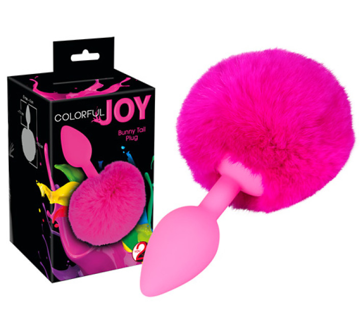 Анальна пробка You2Toys Colorful Joy Bunny Tail Plug Рожева
