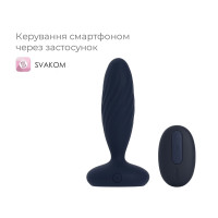 Анальна смарт-вібропробка з пульсацією Svakom Jordan Navy Blue, пульт ДК Анальна смарт-вібропробка з пульсацією Svakom Jordan Navy Blue, пульт ДК
