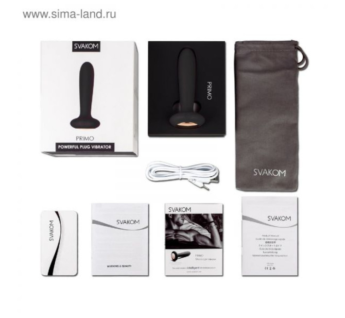 Анальная пробка с подогревом Primo Черная