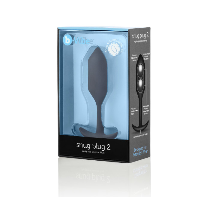 Анальна пробка із зміщеним центром ваги B-Vibe Snug Plug 2 чорна