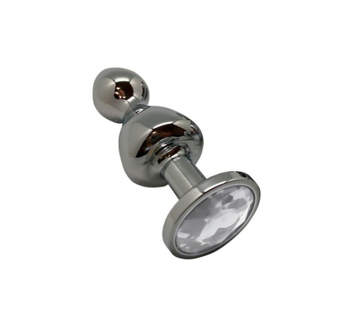 Металева анальна пробка Wooomy Lollypop Double Ball Metal Plug M, діаметр 3,1 см, довжина 9,4 см