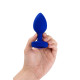 Анальна пробка з каменем та з вібрацією B-Vibe Vibrating Jewel Plug синя L/XL