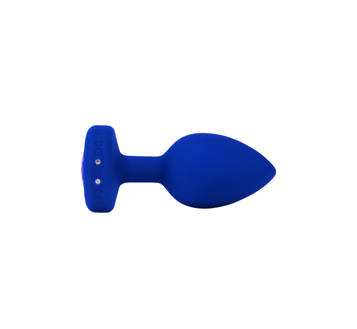 Анальна пробка з каменем та з вібрацією B-Vibe Vibrating Jewel Plug синя L/XL