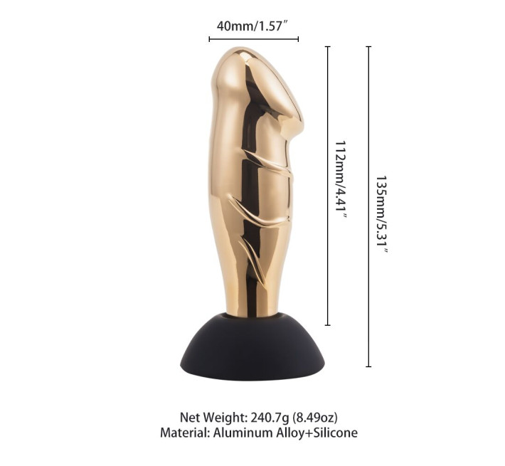 Вібромасажер простати LOCKINK SEVANDA Hercules, золотистий, 10 режимів, пульт ДК, знімна присоска