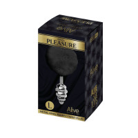 Металева анальна пробка Кролячий хвостик Alive Fluffy Twist Plug L Black, діаметр 3,8 см Металева анальна пробка Кролячий хвостик Alive Fluffy Twist Plug L Black, діаметр 3,8 см