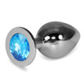 Анальна пробка LoveToy Heavy Metal Anal Plug Rosebud Classic L Blue