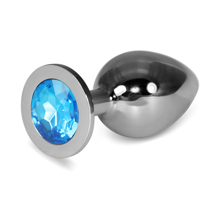 Анальна пробка LoveToy Heavy Metal Anal Plug Rosebud Classic L Blue