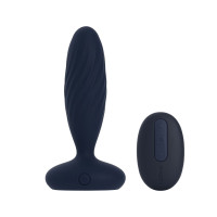 Анальна смарт-вібропробка з пульсацією Svakom Jordan Navy Blue, пульт ДК Анальна смарт-вібропробка з пульсацією Svakom Jordan Navy Blue, пульт ДК
