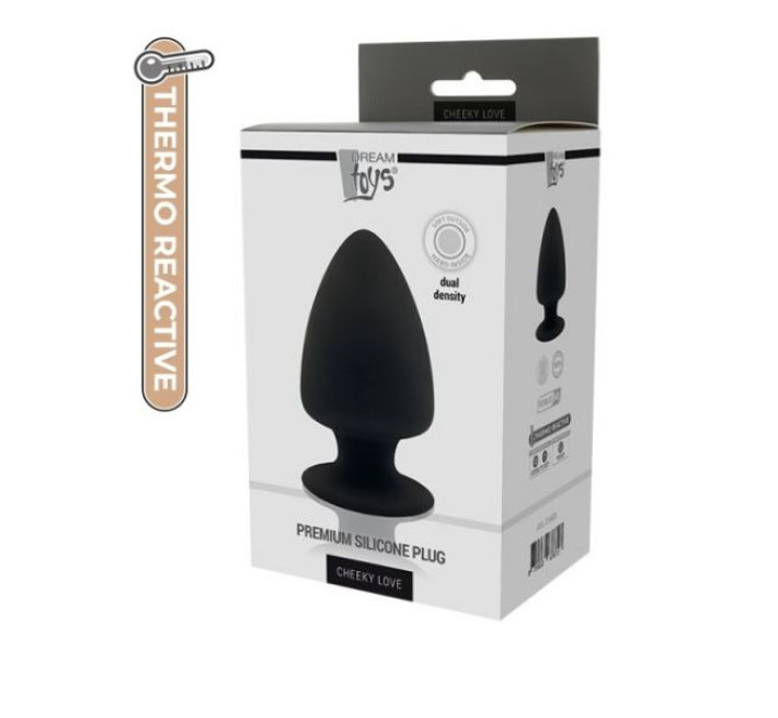 Термоактивна Анальна пробка Dreamtoys Premium Silicone Plug Чорна L