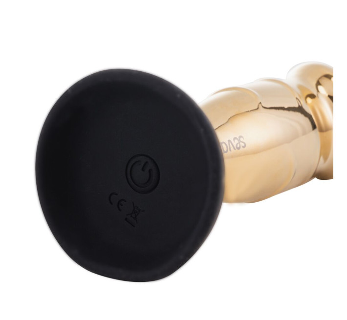 Вібромасажер простати LOCKINK SEVANDA Hercules, золотистий, 10 режимів, пульт ДК, знімна присоска