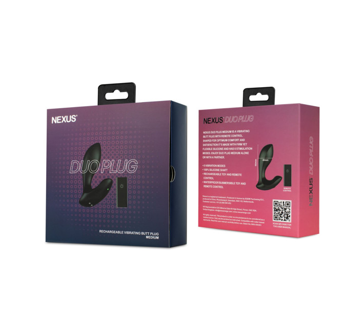 Анальна вібропробка Nexus DUO Plug Medium, пульт ДК