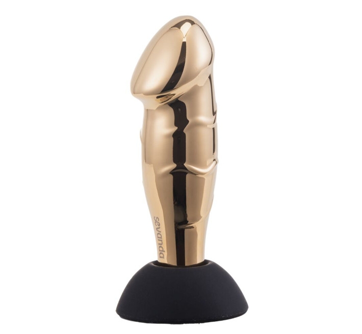 Вібромасажер простати LOCKINK SEVANDA Hercules, золотистий, 10 режимів, пульт ДК, знімна присоска