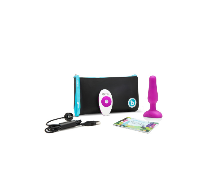 Анальна пробка з вібрацією та пультом B-Vibe Novice Plug, рожева