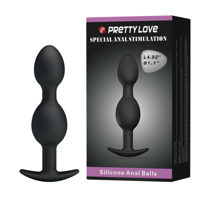 Анальна пробка Pretty Love silicone Anal balls Чорна BI0396