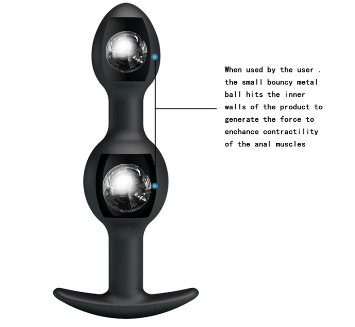 Анальна пробка Pretty Love silicone Anal balls Чорна BI0396