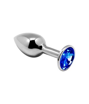 Анальная металлическая пробка с кристаллом Alive Mini Metal Butt Plug Blue M