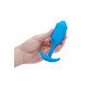 Анальная пробка со смещенным центром тяжести B-Vibe Snug Plug 3 голубая L
